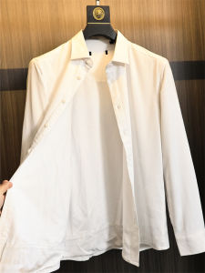 Áo Sơ Mi Nam Tay Dài Lót Lông Cừu Dày Mùa Đông Màu Trơn Cổ Bẻ Thường Ngày Thoải Mái Thoáng Khí Chống Thấm Nước