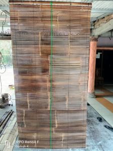 Tirai bambu krey bambu Wulung L1m T25m SDH finishing mengkilap lengkap katrol