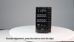 US Plug DC Power Supply: Adjustable 4-Digit Lab Bench Power Source