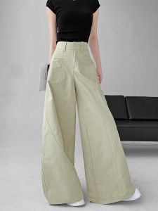 Womens High Waist Wide Leg Pants Casual Drapey Straight Cut Floor Length Trousers Slimming Hip Covering Tall Womens Clothes