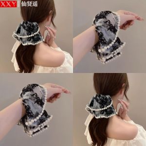 Elegant Pearl Hair Ties for Women Low Ponytail Hair Bands Small Fragrance Style Hair Accessories Hairpins Travel Beauty Supplies