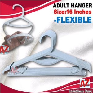 12-Pack Flexi-Wardrobe Hangers - 16" Durable Plastic Hangers in Elegant White - High-Quality Coat/Blouse Hangers