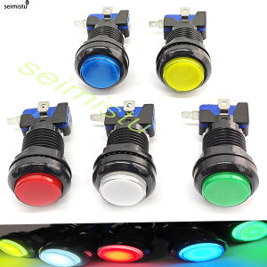 30mm LED Illuminated Arcade Push Button 5V 12V Clear Plastic Joystick Game Button with Zero Delay for Coin Vending Machine DIY