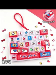 Sanrio | New Cute Sanrio 26‑Key Fidget Keyboard Keychain My Melody Kuromi Lovely Bag Pendant Charm 26구 키캡 키