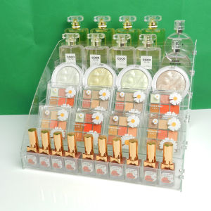 Princess Style Cosmetic Storage Box Lipstick Eyeshadow Organizer Display Stand Rectangular Plastic Desktop Storage Box