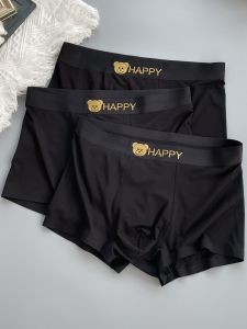 กางเกงบ็อกเซอร์ชายผ้าโมดอลคอตตอนแท้ ป้องกันแบคทีเรีย ใส่สบาย ดีไซน์สัตว์น่ารัก กล่องของขวัญ 3 ชิ้น กางเกงบ็อกเซอร์ชายทรงบ็อกเซอร์