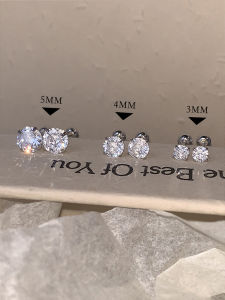 Fengmioo Sleep-Friendly 925 Sterling Silver Post Back Simple Earrings Geometric Shape Couple Fashion Jewelry for Daily Wear