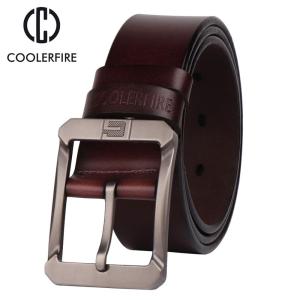 Thắt Lưng Da Thật Nam Coolerfire Thiết Kế Sang Trọng Phụ Kiện Quần Jean Phong Cách Cao Bồi Chất Lượng Cao Có Khóa Ghim