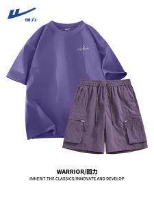 Warrior | Casual Round Collar Short Sleeve T-Shirt and Cargo Shorts Set