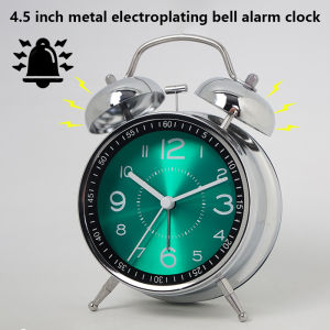 Iron Art Student Small Alarm Clock Childrens Silent Fashion Table Clock Desktop Creative Glow Pointer Quartz Watch