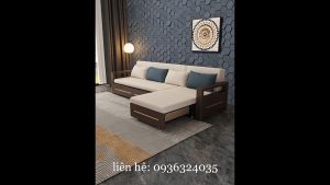 Ghế giường sofa thông minh tay gỗ có hộc chứa đồ KT 1m2/1m5 X 2m