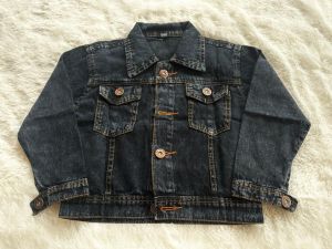 Jaket Anak Jeans Perempuan Usia 1-12 tahun Jaket Anak Karakter 3D Gambar Belakang