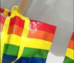 [พร้อมส่งในไทย] ถุงกระสอบสายรุ้ง Jumbo ขนาดใหญ่ ใส่ของได้เยอะ ทนทาน เหมาะสำหรับย้ายบ้าน/เดินทาง/จัดเก็บของ