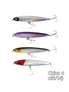 BILLINGS 4 Cái/bộ 10cm 24g Mồi Câu Cá Chìm Dạng Bút Chì Có Tiếng Kêu Cho Cá Bass Câu Cá Biển Hồ Đập Ao Hồ
