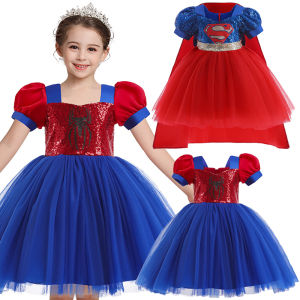 ชุดซูเปอร์ฮีโร่สำหรับเด็กชูเปอร์แมน 1-7 ปี เด็กเด็กผู้หญิงชุดเดรสสไปทู่ชูเปอร์แมน ชุดเดรสคอวีโบว์ปาร์ตี้ วันเคลื่อนไหว ลดค่า 4,000 บาท