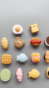 Set14 Jibbitz Sticker Charm 3D chủ đề Food DIY nhựa cứng gắn Dép Crocs Cross Dép Sục Cá Sấu MayTo