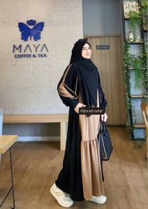 Alesha -  SYAHNAZ SET LONG OUTER FREE HIJAB TERLARIS GAMIS SYARI BUSUI KEKINIAN