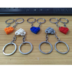 Hot Toys | 1Pair Cute Love Heart Building Block Keychains for Couples Women Men Friendship Separable Love Heart Brick Key Ring Jewelry Gift