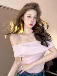 เสื้อคลุมไหล่ถักแบบหนาสำหรับผู้หญิงในฤดูร้อน เสื้อคลุมไหล่เข้ารูปสุดเซ็กซี่สไตล์เกาหลี ทรงเข้ารูป แขนกุด