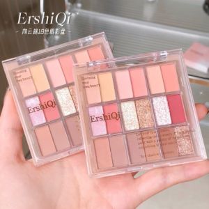 ERSHIQI 18 Colors Eyeshadow Palette Matte Glitter Earth Color Eye Shadow Waterproof Natural Makeup