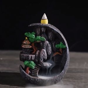 Resin Backflow Incense Burner Waterfall Incense Stick Holder Vintage Incense Sticks Ceramic Censer 倒流香炉 陶瓷檀香炉 树脂香炉 财源滚滚 香插 熏香炉