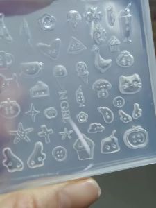 Cute Nail Art Mold Set - Mini Juicer Cup Wings Fish Ice Cream Dog Tea Cup Candlestick Transparent Silicone Molds for Nail Artist