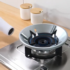 Gas Stove Cover Windproof Flame Gathering Ring High Temp Resistant Energy Saver for LPG Cooktop Kitchen 防风罩