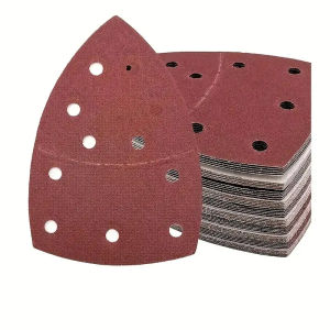 10/20/30Pcs 105 x 150 mm Triangular Sandpaper Hook Loop Sanding Disc 11 Holes Assorted 40-320 Grits for Polishing Wood Metal
