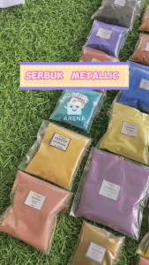 Serbuk Metallic Premium 17 Warna 3gr Glitter Powder Bubuk Warna Lengkap Metalic Butiran Gliter Halus Pewarna Metalic Cat Nail Art Resin