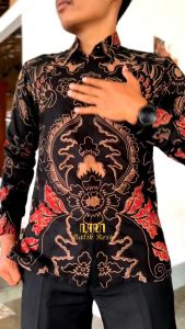 Kemeja Batik Pria Slimfit Motif KRATON Lengan Panjang Premium Bahan Katun Furing Solo