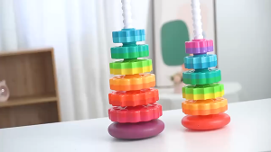 Baby Rainbow Rotating Tower Stacking Toy / Rotating Tower Stacking Toy / Educational Toy