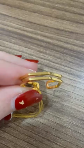 Poh Heng Jewellery 22K Freestyle Double Band Ring in Yellow Gold [Price By Weight]