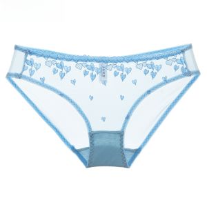Quần Lót Ren Gợi Cảm Cho Bé Gái Quần Lót Tam Giác Thêu Trái Tim Trong Suốt Cạp Thấp Thoáng Khí Mỏng Quần Lót Nữ Quần Lót Ren