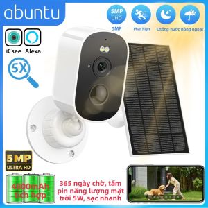 Camera Năng Lượng Mặt Trời Ngoài Trời 5MP WIFI Tích Hợp Pin 4800mAh Giám Sát 2MP Với Zoom Kỹ Thuật Số 5X Camera An Ninh Ứng Dụng ICSEE 1080p HD