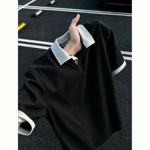 ZHUOCAN | Chic High End Retro Style Short Sleeve Polo Shirt