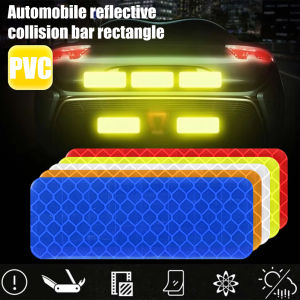 10Pcs Car Reflective Stickers General Car Truck Night Safety Driving Bumper Reflective Warning Strip Motorcycle Car Exterior Anti-Collision Strip Tape
