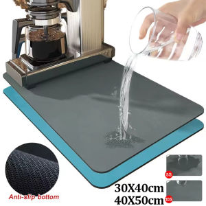 Kitchen Absorbent Pad Drying Mat for Dishes Diatomite Mat Heat Resistant Mat Wash Basin Sink Mat Tableware Dishes Coffee Cup Water Absorption Pad Bar Cushion Super Absorbent Non-slip Cushion Drain Mat