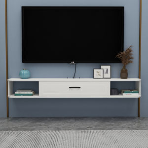 Wall-Mounted Solid Wood TV Cabinet Luxury Villa Bedroom Router Bracket Storage Shelf Modern Minimalist Living Room Furniture