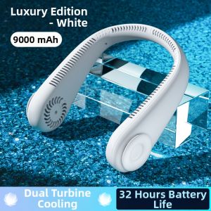 Portable Neck Fan Mini USB Rechargeable Outdoor Long Battery Life Leafless Fan Lightweight Compact Personal Cooling Fan