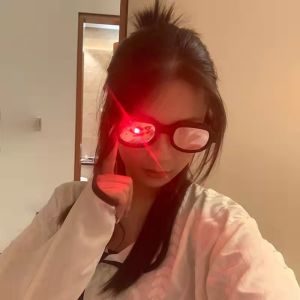 Halloween LED Red-eye Special Effects Glowing Eye Glasses Cos Funny Exaggerated Conan Cosplay Prom Performances Party 808