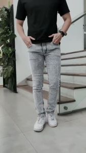 Celana Jeans Pria Long Pants Denim Slimfit Men Stretch - Dark Grey