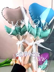 UMI 1pcs Mini Bouquet Rainbow Pink Red Rose Smile Face Daisy Tulip Carnation Sunflower Flower Mother Gift Balloon Belon 花束气球