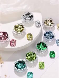 Trang Trí Móng Tay Bóng Holographic Lớn Đa Màu