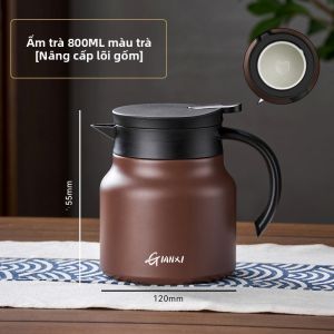 GIANXI | Bình Trà Pha Lọc Có Lớp Sứ