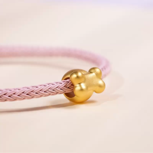 Chow Sang Sang  周生生 999 Gold Charme Cute Bone Charm for Women & Men 96559C  [Bracelet not included]