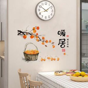 สติ๊กเกอร์ตกแต่งผนังร้านอาหาร ติดได้ด้วยตัวเอง ภาพวาดสร้างสรรค์ ตกแต่งห้องนั่งเล่น ติดได้ด้วยตัวเอง ตกแต่งด้วยดอกไม้และพืช