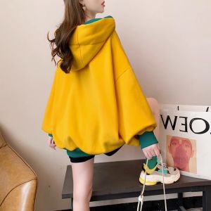 หลวม ผู้หญิง เสื้อฮู้ด ขนาดใหญ่ หนาขึ้น ผ้าขนแกะ ฤดูใบไม้ร่วง ฤดูหนาว เสื้อแจ๊กเก็ตแฟชั่นขี้เกียจสไตล์ใหม่ อินเทรนด์ เสื้อโค้ท เวอร์ชั่นเกาหลี