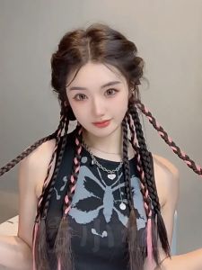 พร้อมส่ง! แฮร์พีช ผมเปีย ผมปลอม สไตล์เกาหลี ผมเปียถักเส้นเล็กๆ 4 เส้นน่ารัก สีสวย (Hair piece)