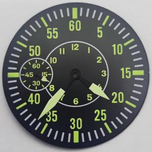 RICHUS 38.5mm Watch Dial With Hands Green Luminous Fit ETA6497 ST3600 Movement Watch Accessories
