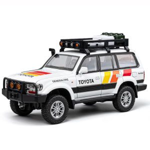 【RUM】1:24 Scale Toyota LC80 SUV Alloy Car Model Light & Sound Effect Diecast Car Toys for Boys Birthday Gift Kids Toys Car Collection